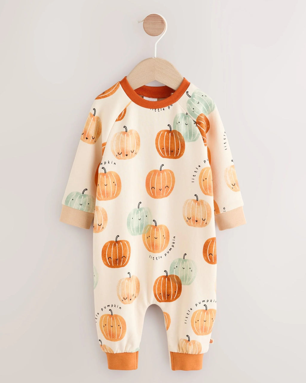 Orange Pumpkin Sweat Baby Romper