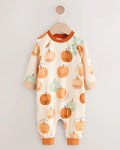 Orange Pumpkin Sweat Baby Romper