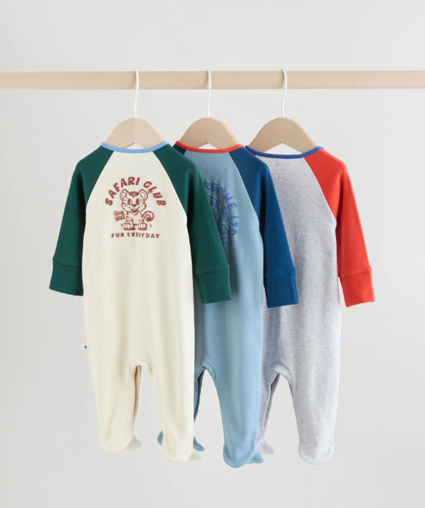 Multi Varsity Baby Sleepsuits
