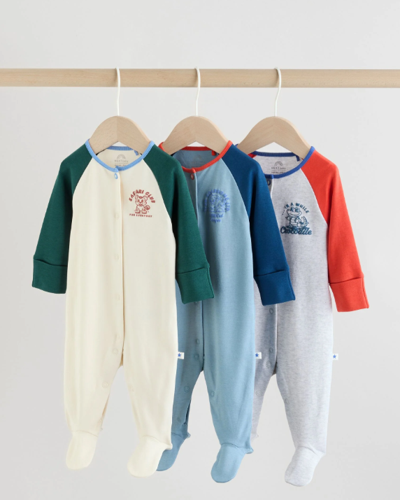 Multi Varsity Baby Sleepsuits
