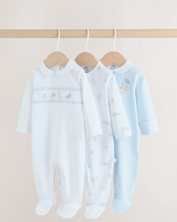 Sky Blue Sleepsuits 3 Pack