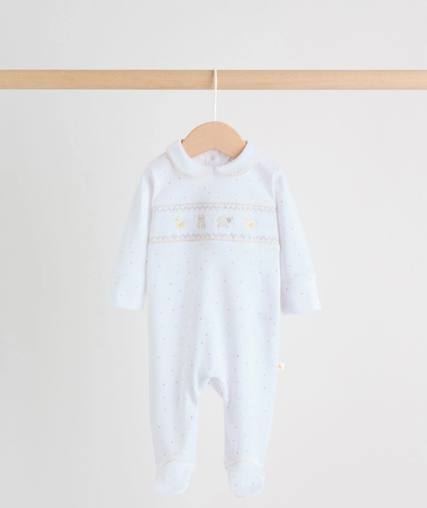 White Collar Baby Sleepsuits