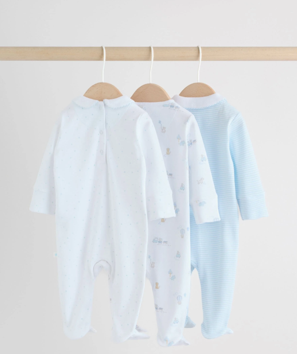 Sky Blue Sleepsuits 3 Pack