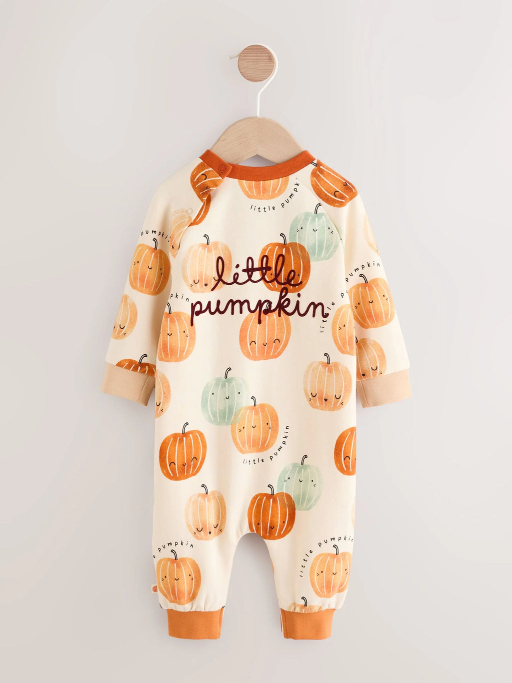 Orange Pumpkin Sweat Baby Romper