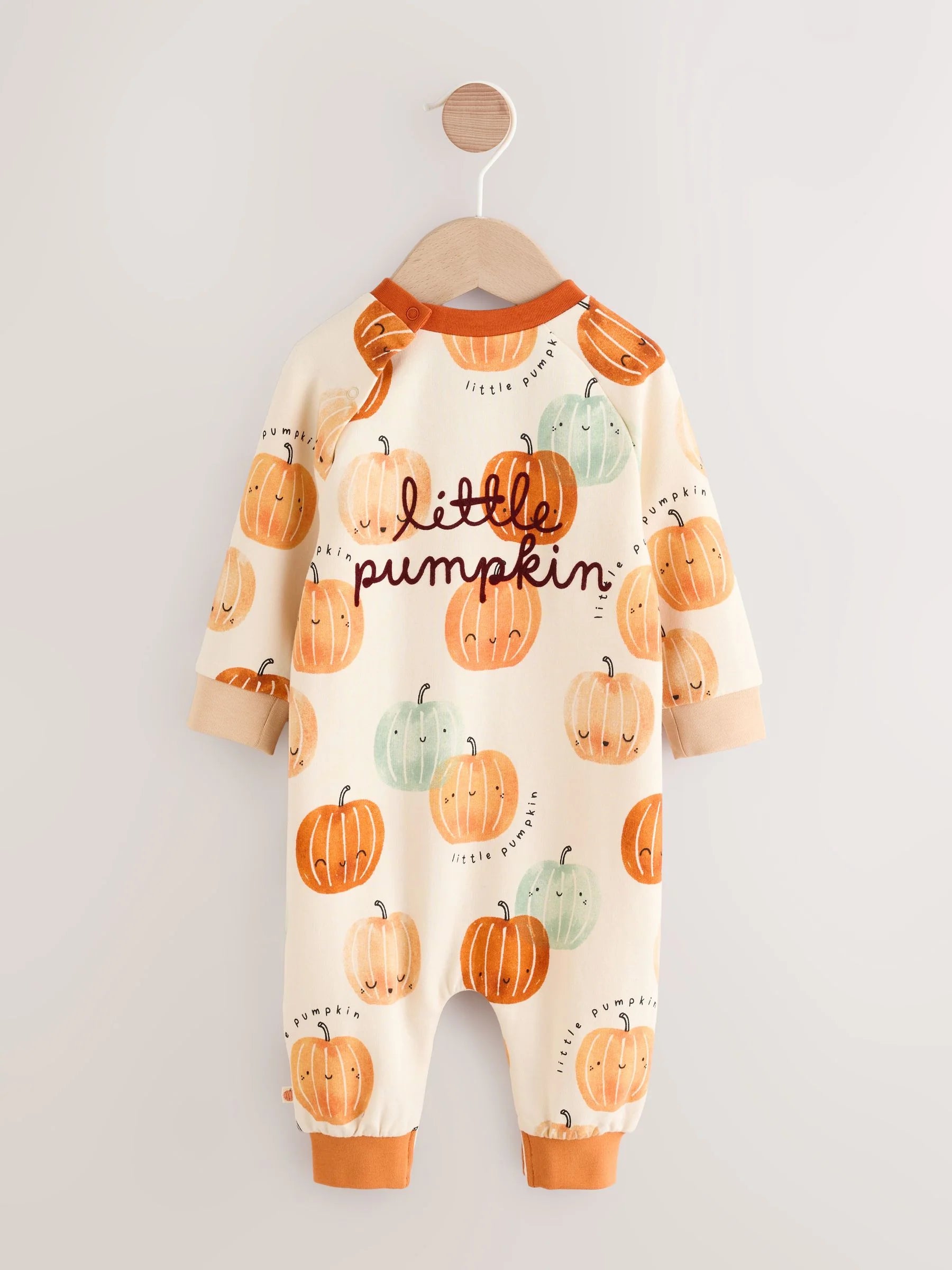 Orange Pumpkin Sweat Baby Romper