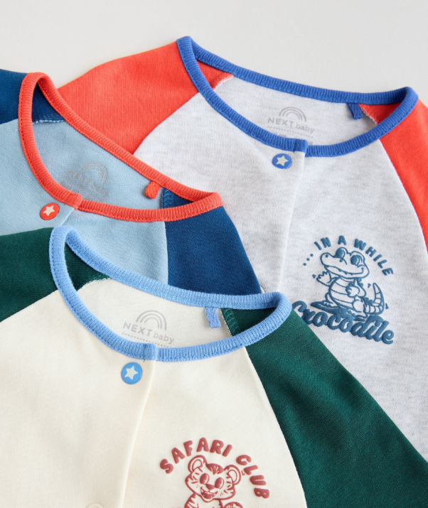 Multi Varsity Baby Sleepsuits
