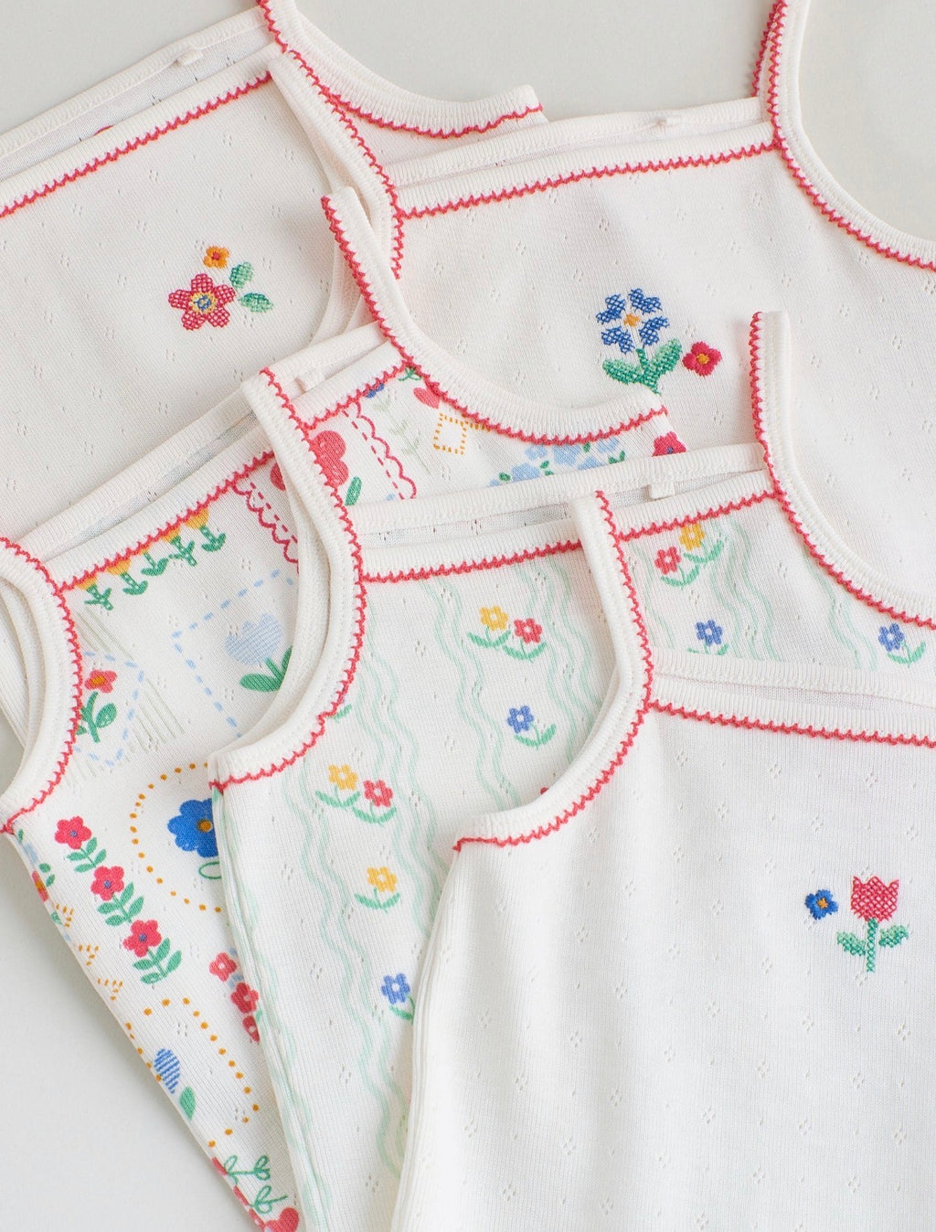 Cream Vest Baby Bodysuits 5 pack