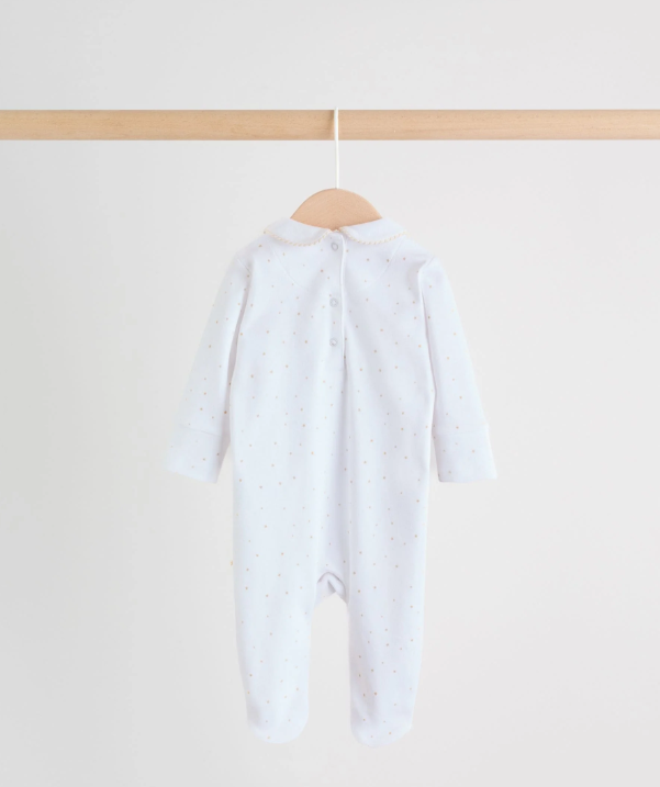 White Collar Baby Sleepsuits