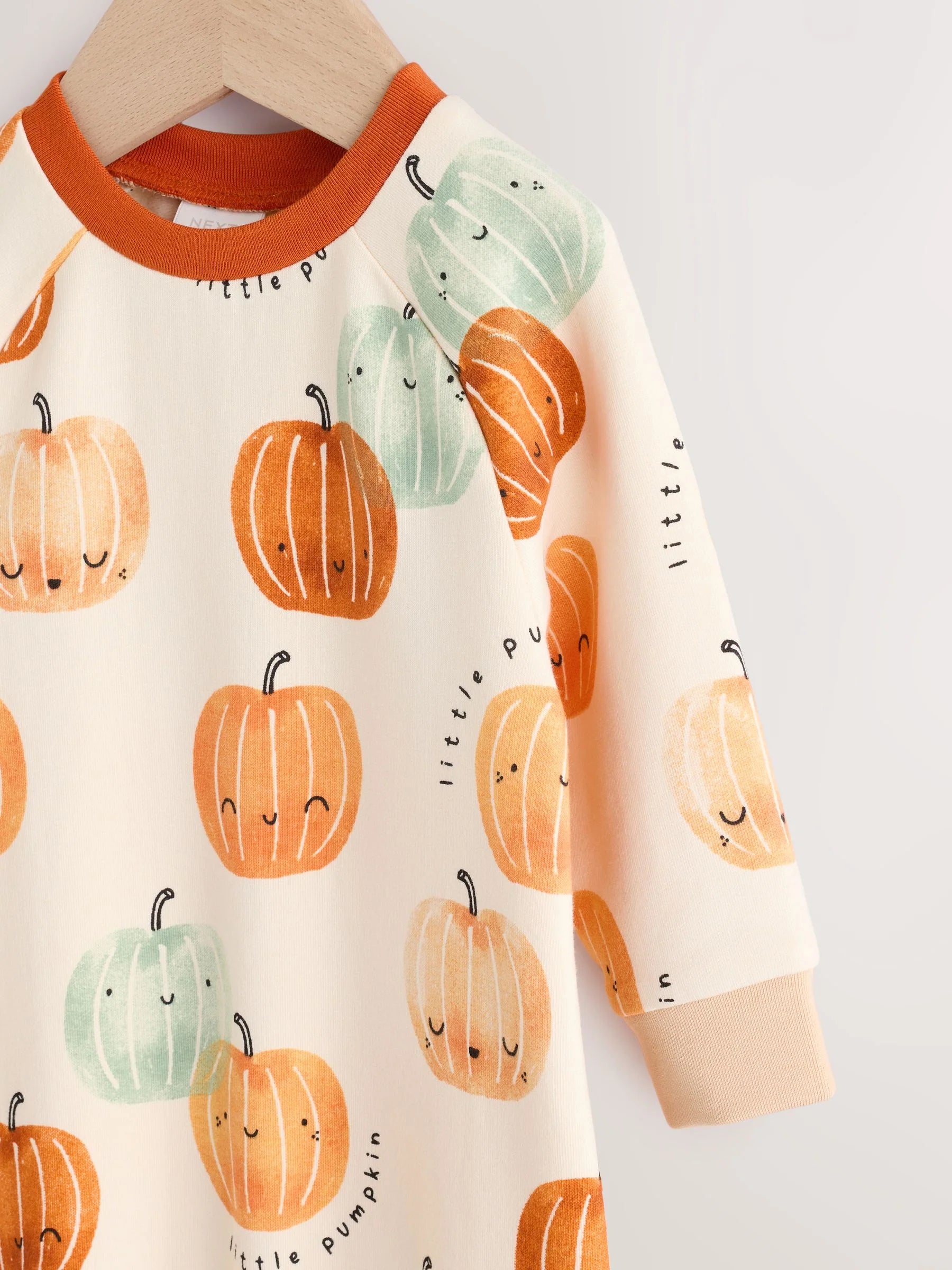 Orange Pumpkin Sweat Baby Romper