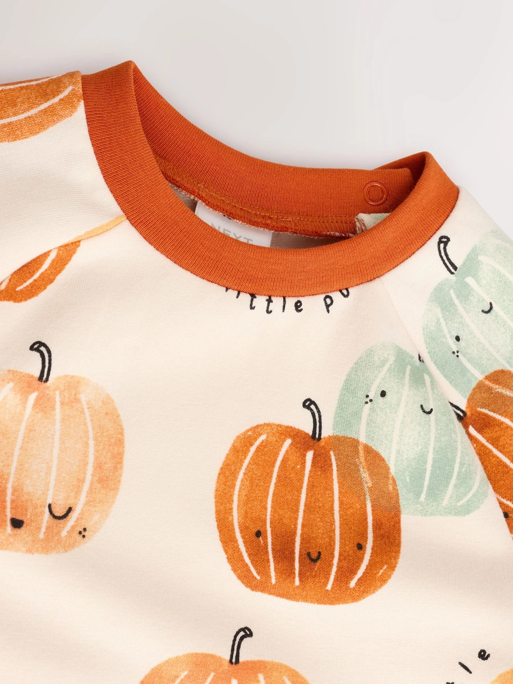 Orange Pumpkin Sweat Baby Romper