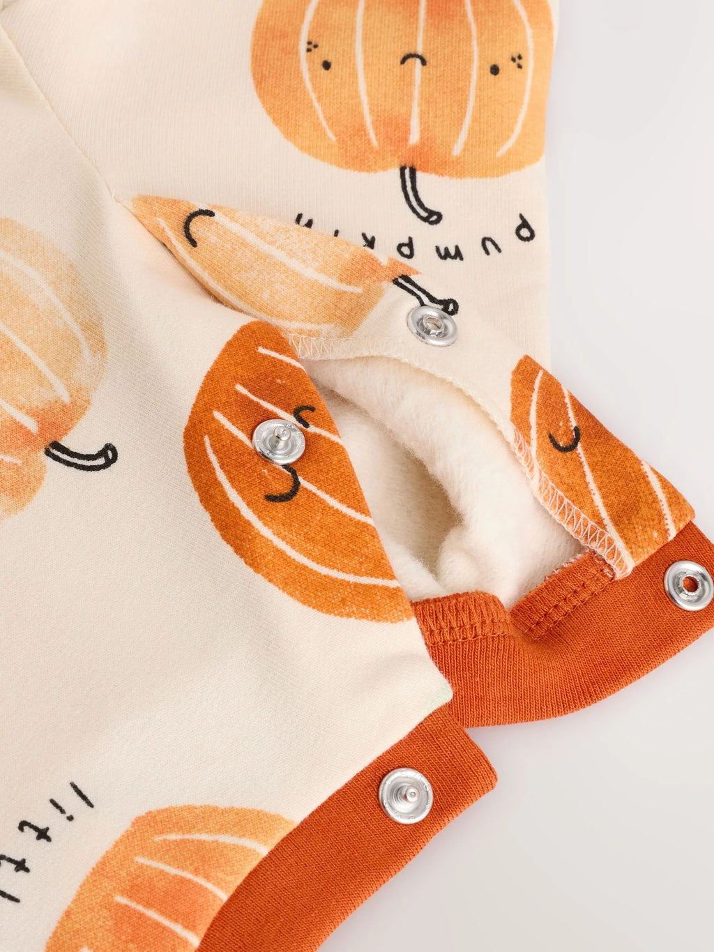 Orange Pumpkin Sweat Baby Romper