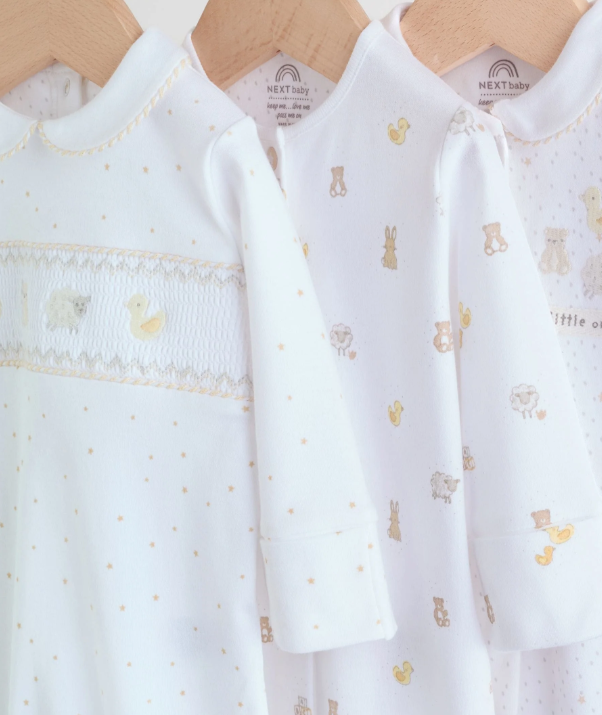 White Collar Baby Sleepsuits