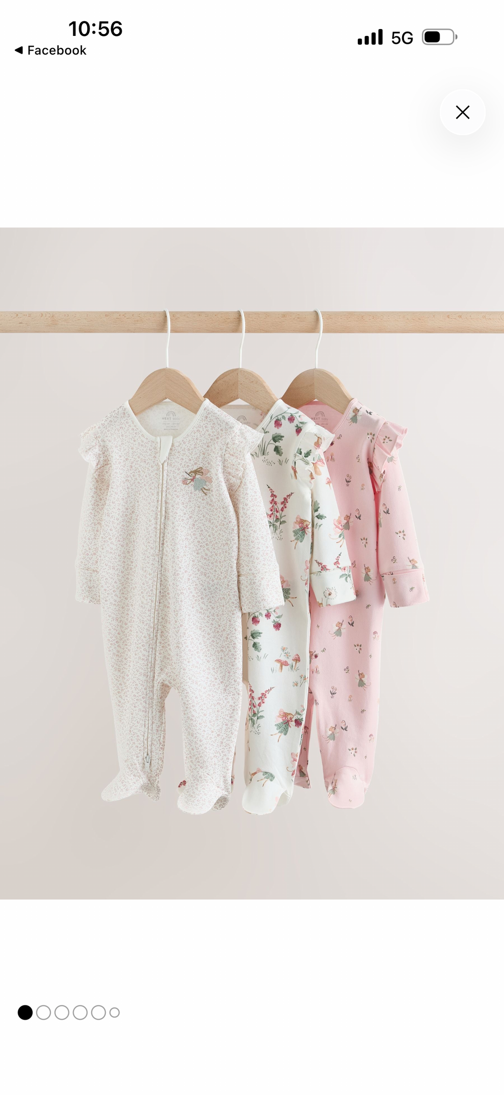 Pink powder 3 sleepsuits for baby girl