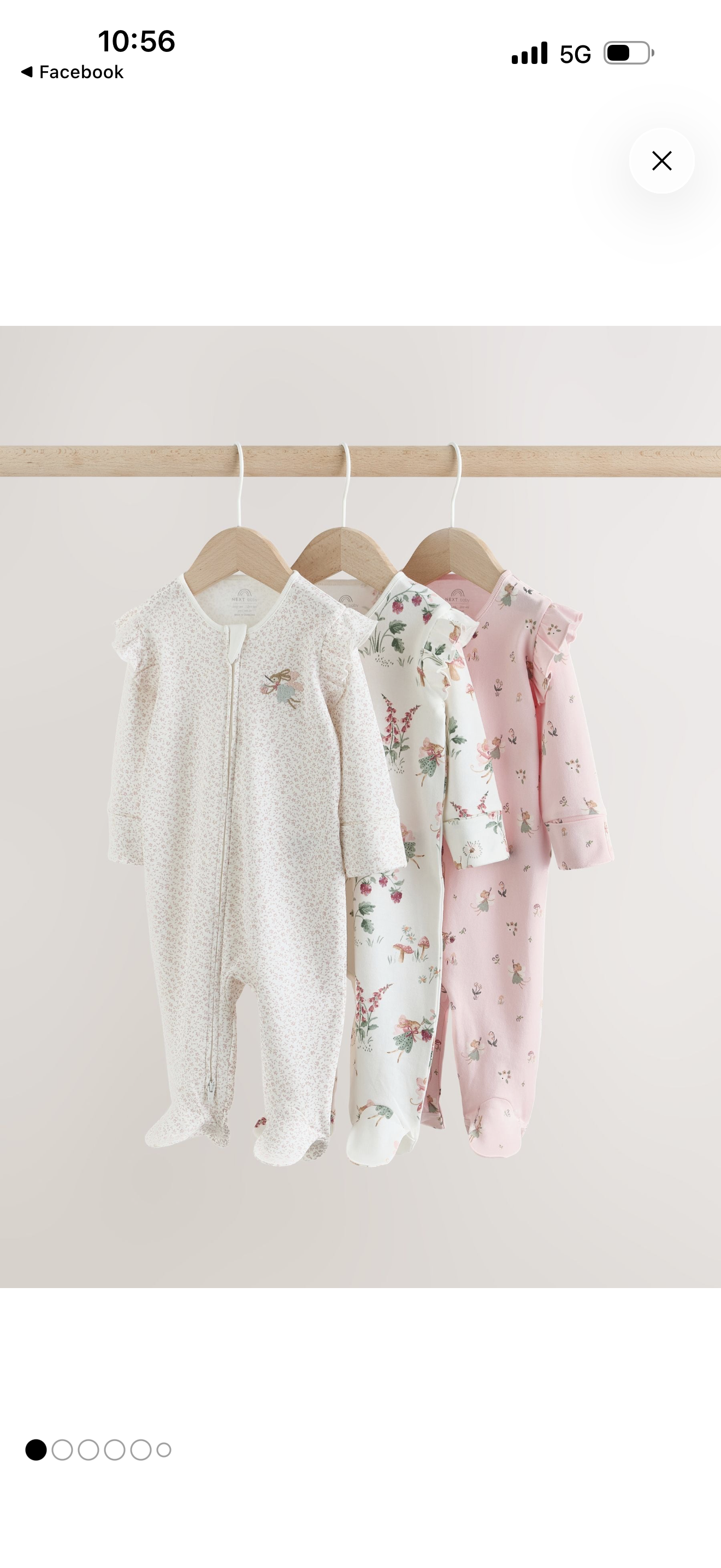 Pink powder 3 sleepsuits for baby girl