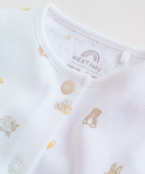 White Collar Baby Sleepsuits