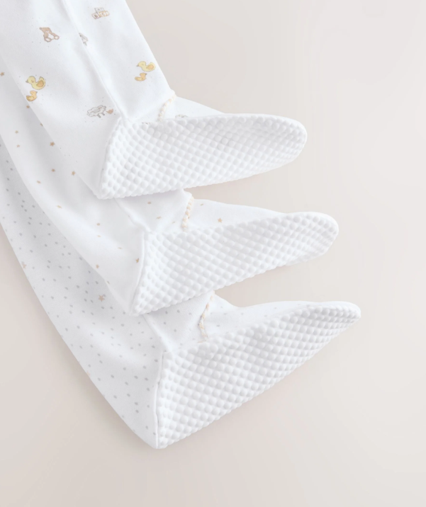 White Collar Baby Sleepsuits