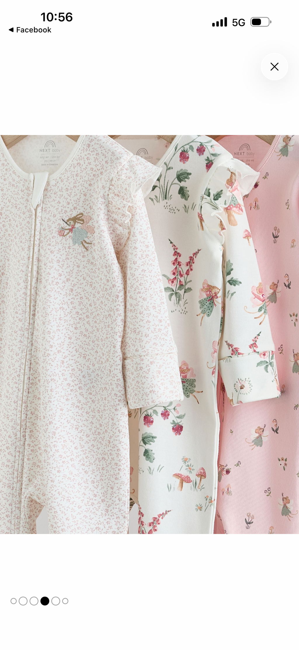 Pink powder 3 sleepsuits for baby girl