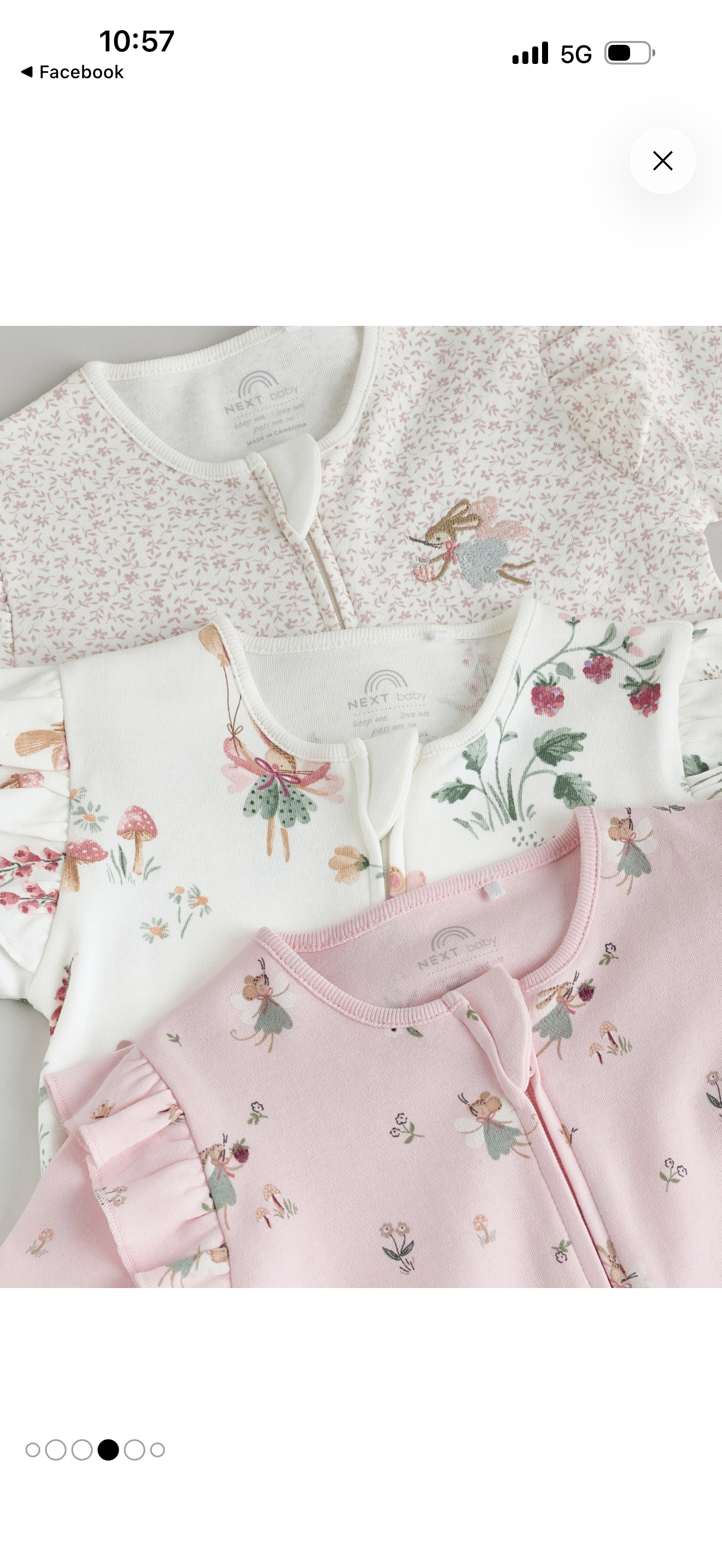 Pink powder 3 sleepsuits for baby girl