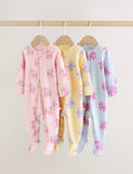 Pink / Yellow character Two Way Zip sleepsuits