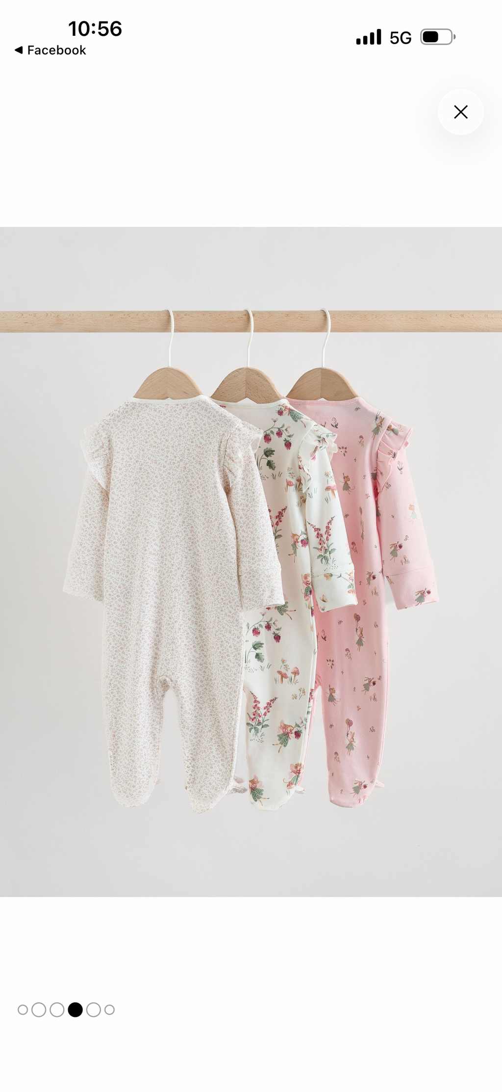 Pink powder 3 sleepsuits for baby girl
