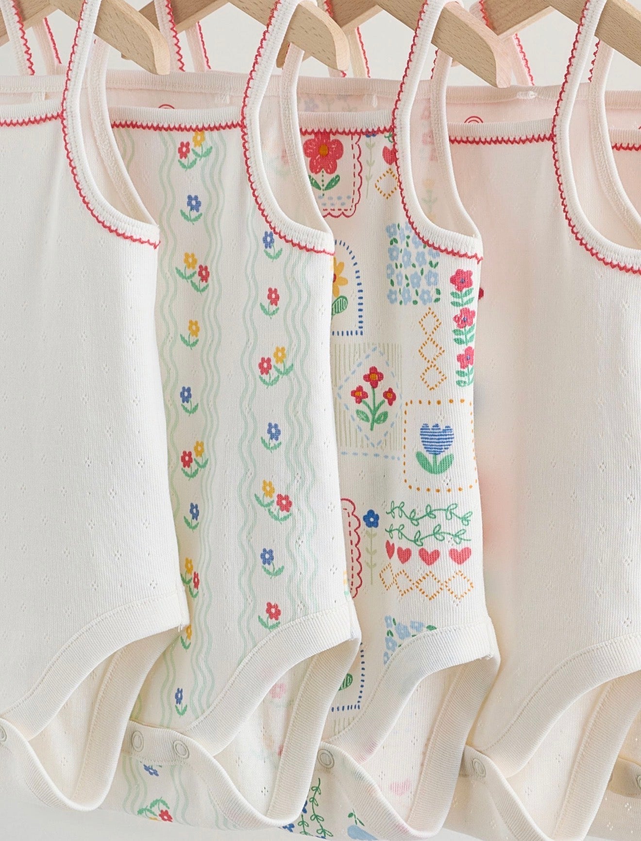 Cream Vest Baby Bodysuits 5 pack