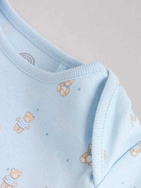 Blue 5 Pack Long Sleeve Bodysuit