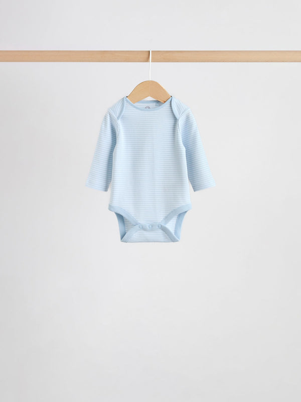 Blue 5 Pack Long Sleeve Bodysuit