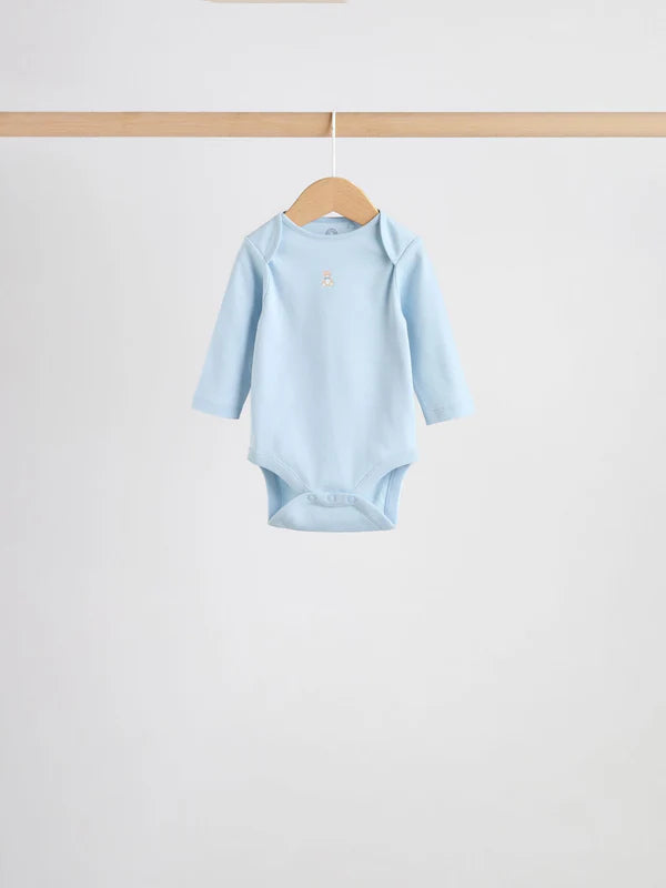 Blue 5 Pack Long Sleeve Bodysuit