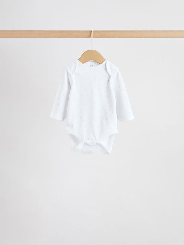 Blue 5 Pack Long Sleeve Bodysuit
